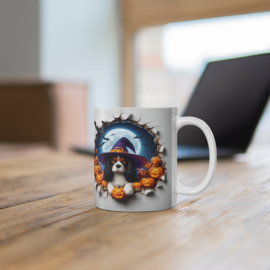 Festive Halloween Ceramic Mug 11oz Cocker Spaniels and Pumpkins