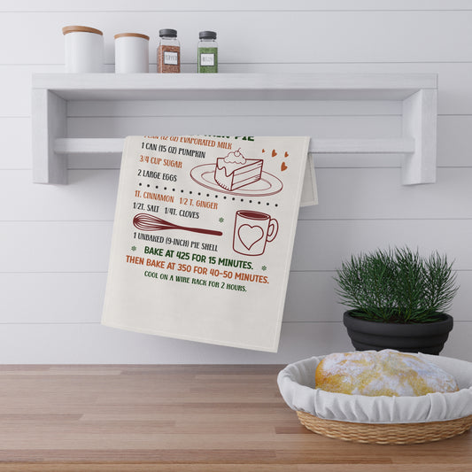 Festive Christmas Baking Recipe Tea Towel Pumpkin Pie Recipe