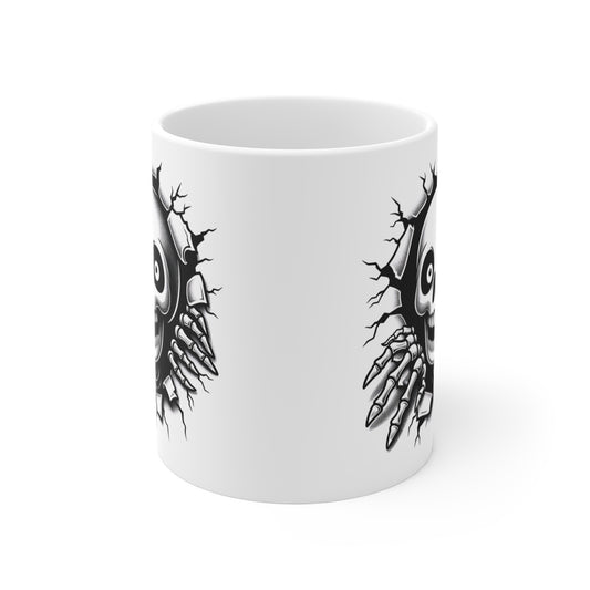 Festive Halloween Ceramic Mug 11oz Spooky Skeleton is Coming for Ya!