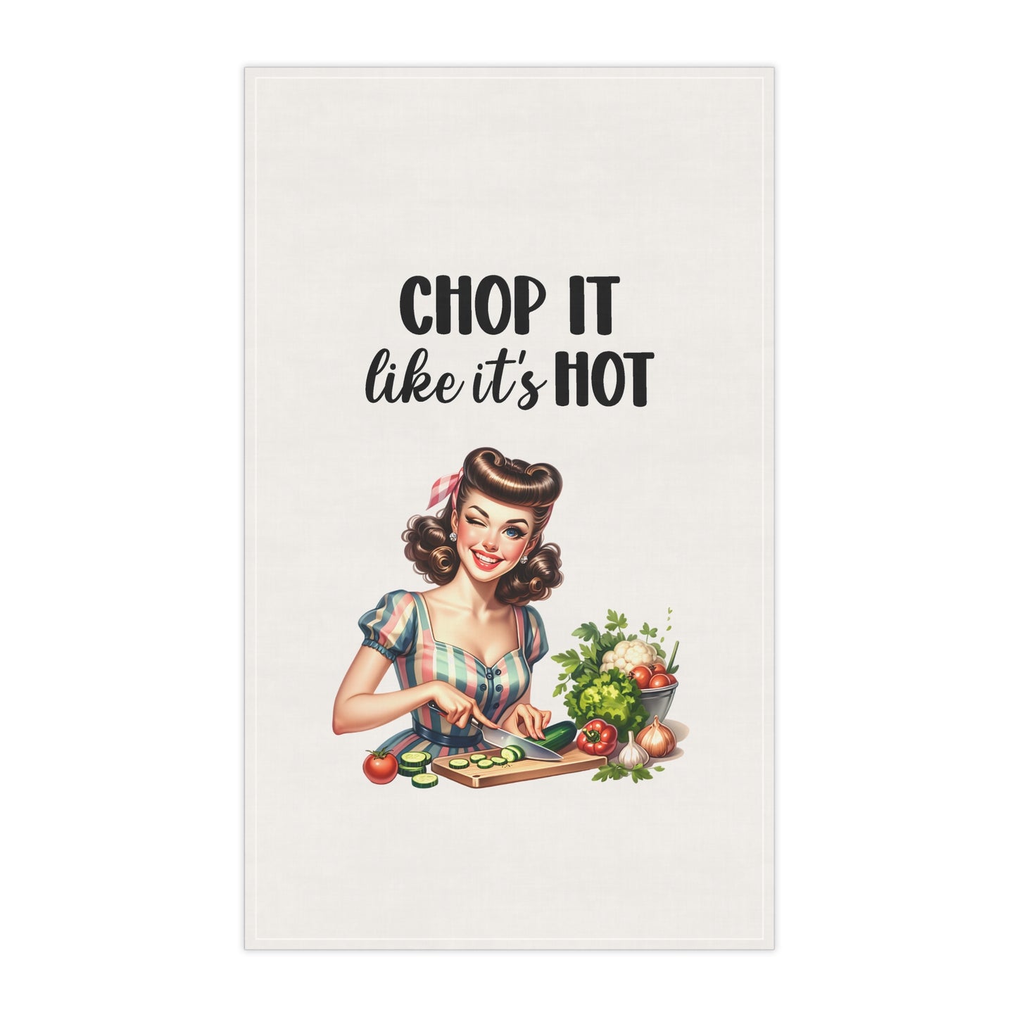 Retro Funny Housewife Tea Towels (cotton, poly)