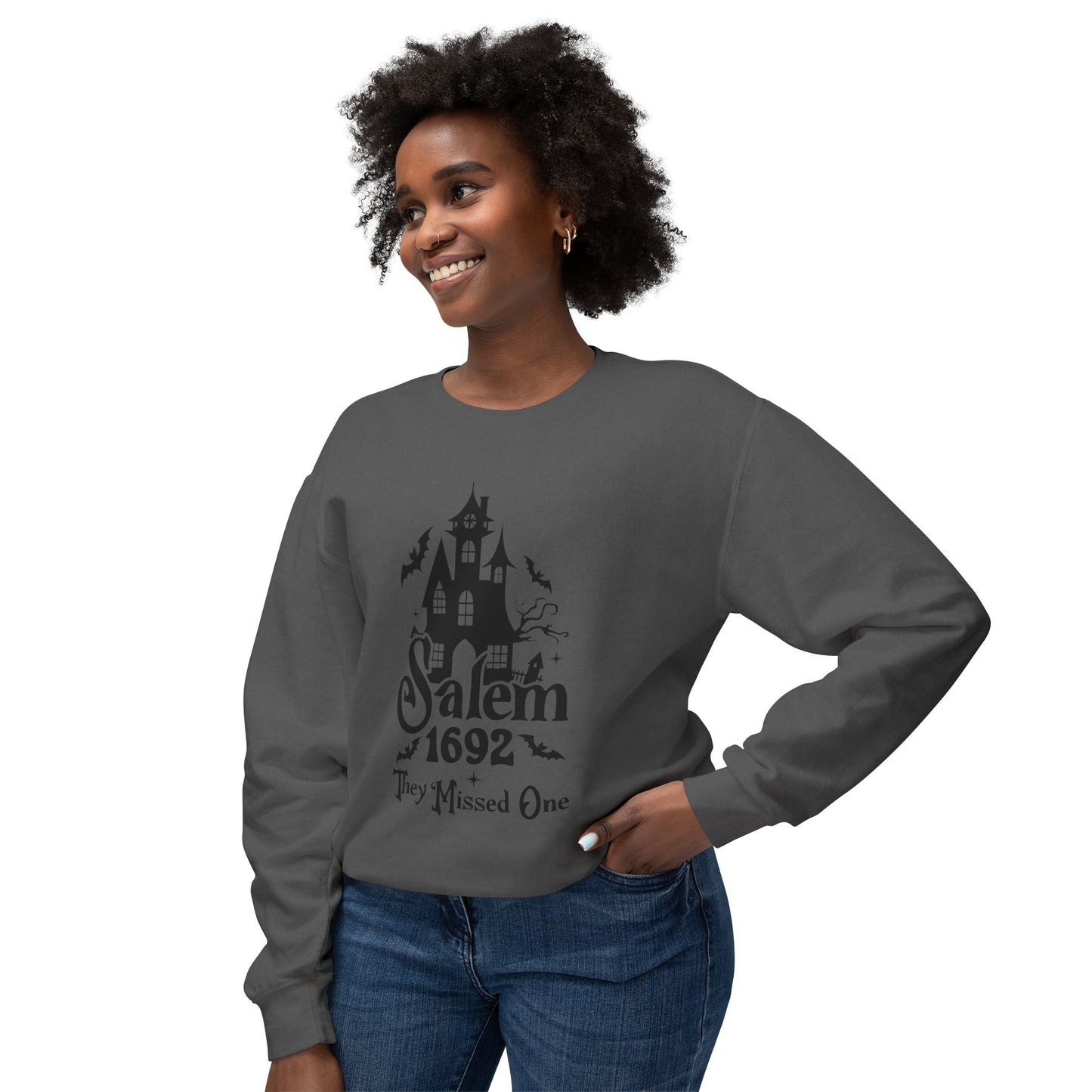 Festive Halloween Unisex Lightweight Crewneck Sweatshirt Salem They Missed One