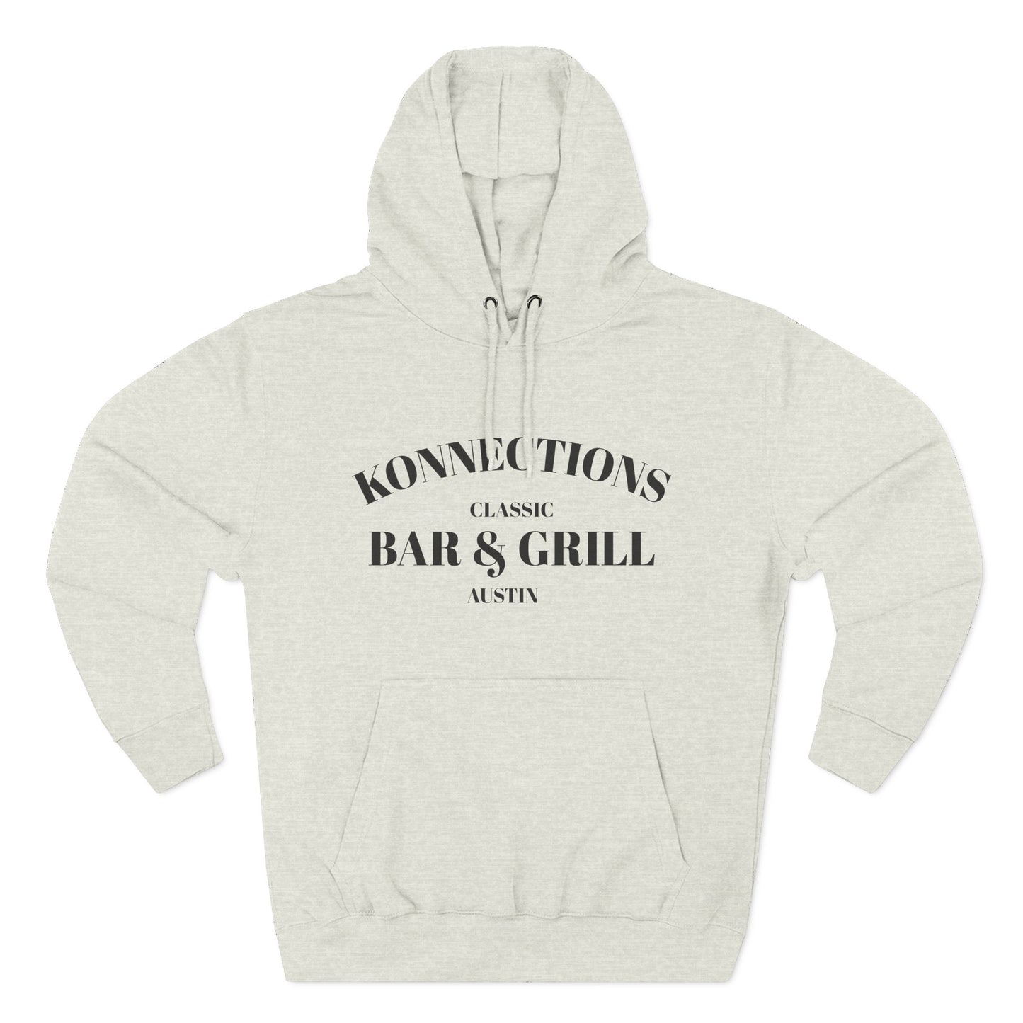 Konnections Classic Bar and Grill Austin Hoodie — Minimal Logo Fleece Pullover