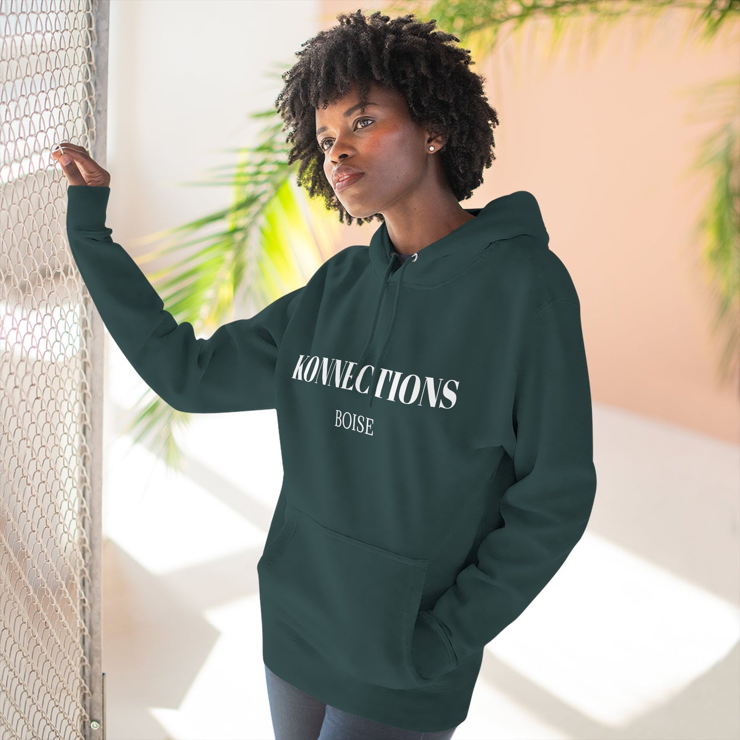 Konnections Boise Hoodie — Minimal Logo Fleece Pullover