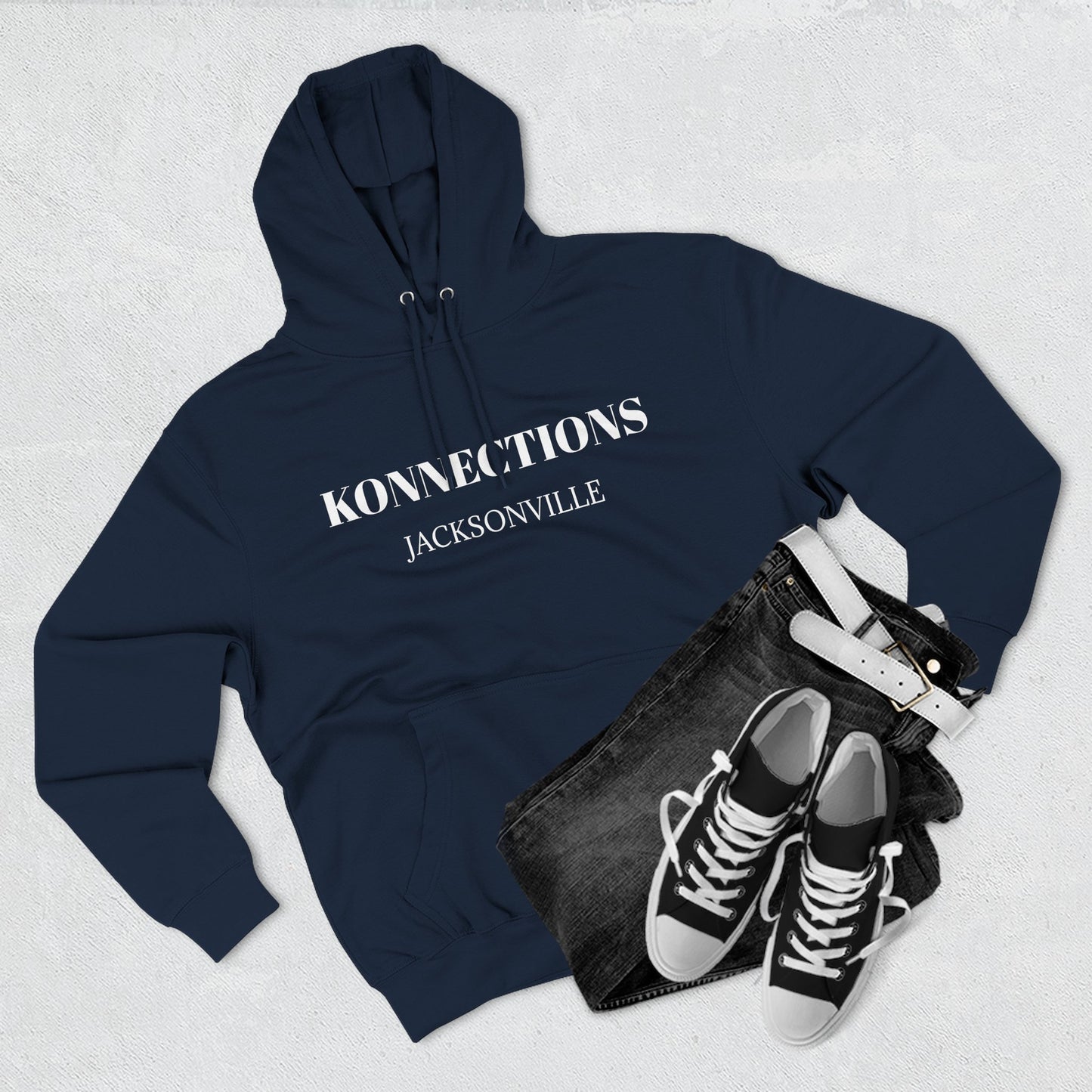 Konnections Jacksonville Hoodie — Minimal Logo Fleece Pullover