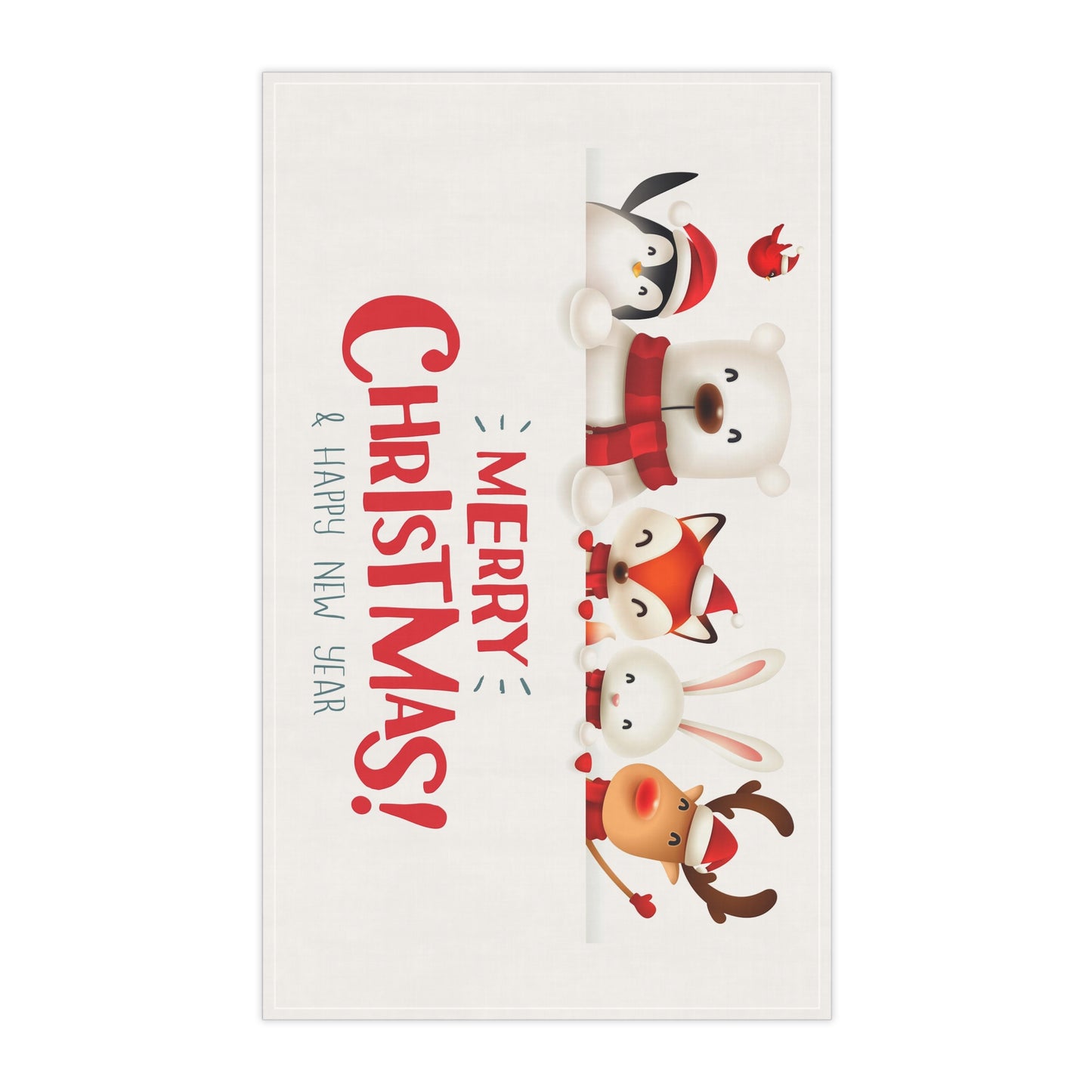 Merry Christmas and Happy New Year Kitchen Tea Towel