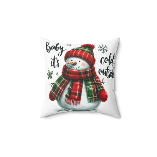 Christmas Themed Spun Polyester Square Pillow Baby It's Cold Outside