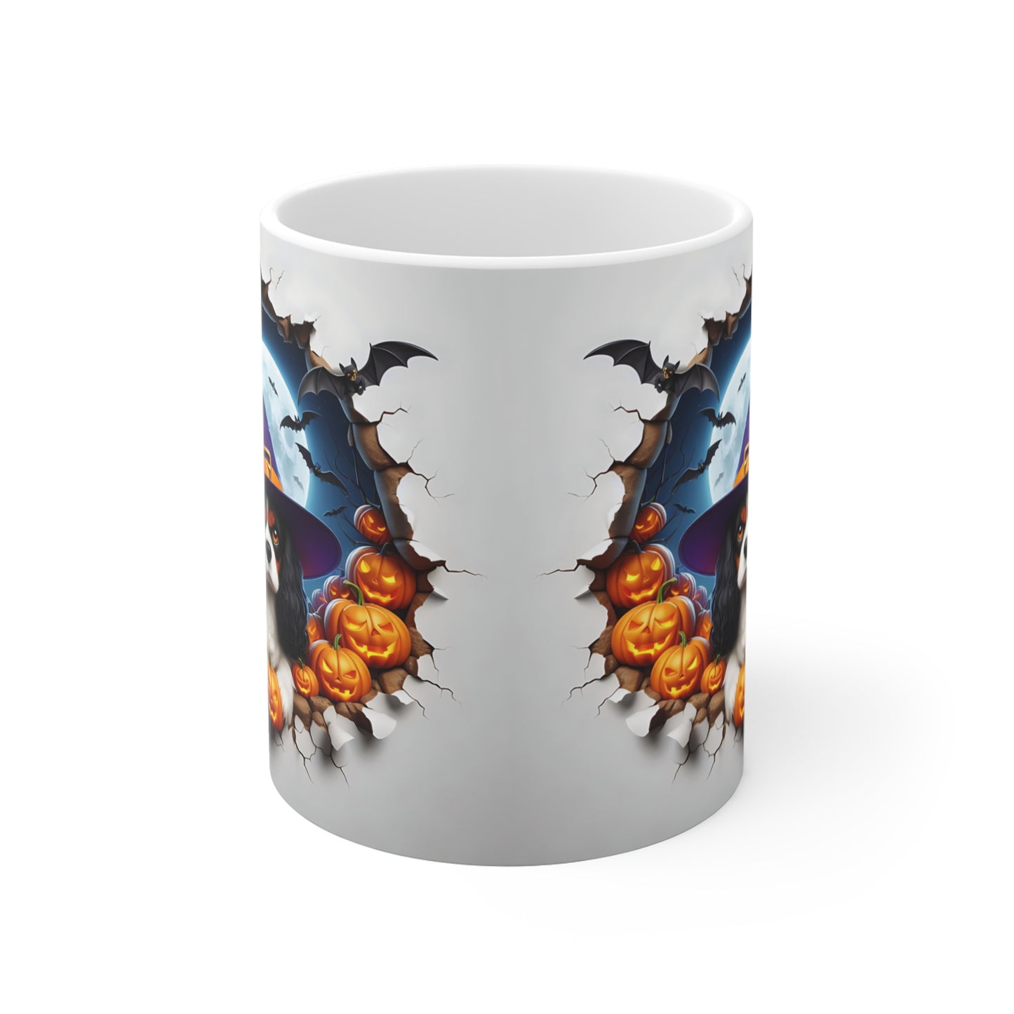 Festive Halloween Ceramic Mug 11oz Cocker Spaniels and Pumpkins