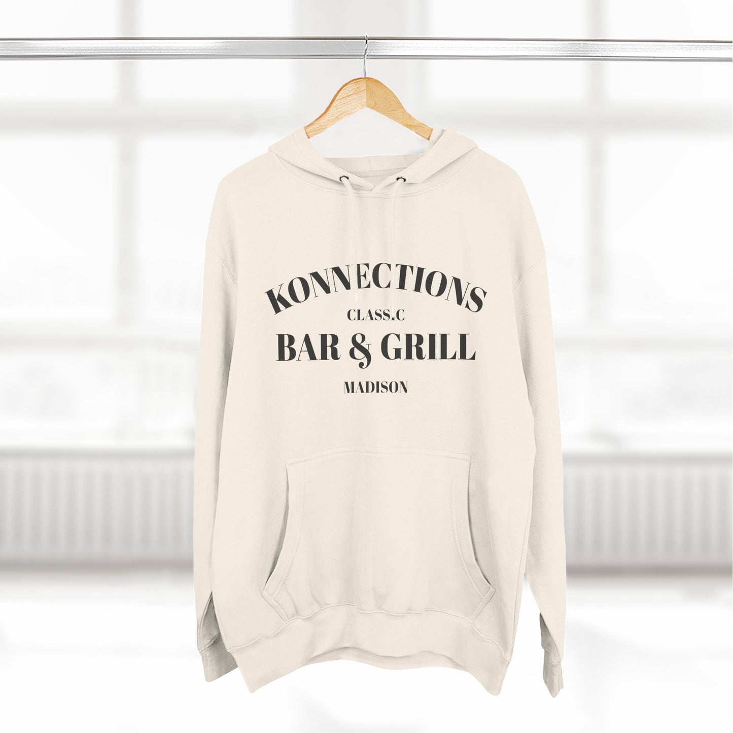 Konnections Classic Bar and Grill Madison Hoodie — Minimal Logo Fleece Pullover