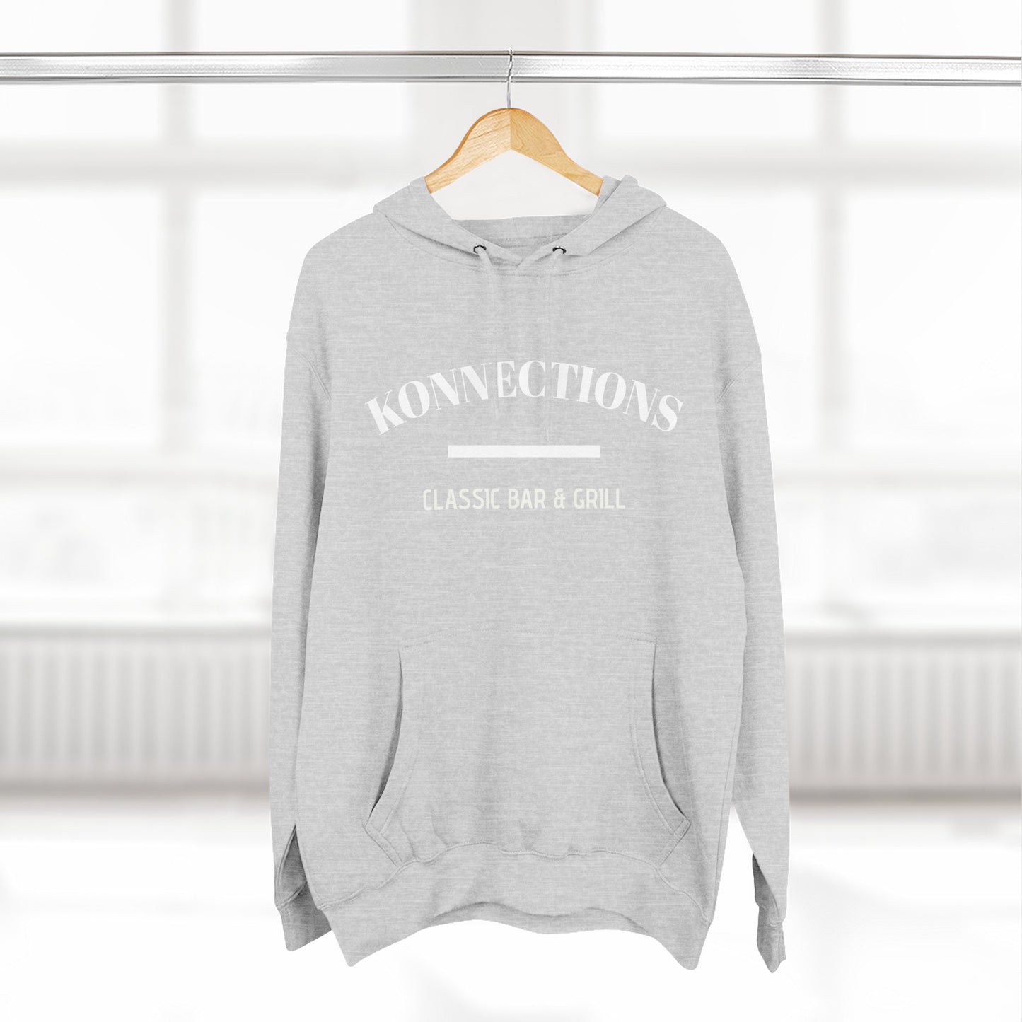 Classic Bar & Grill Hoodie — "Konnections" Three-Panel Fleece Hoodie