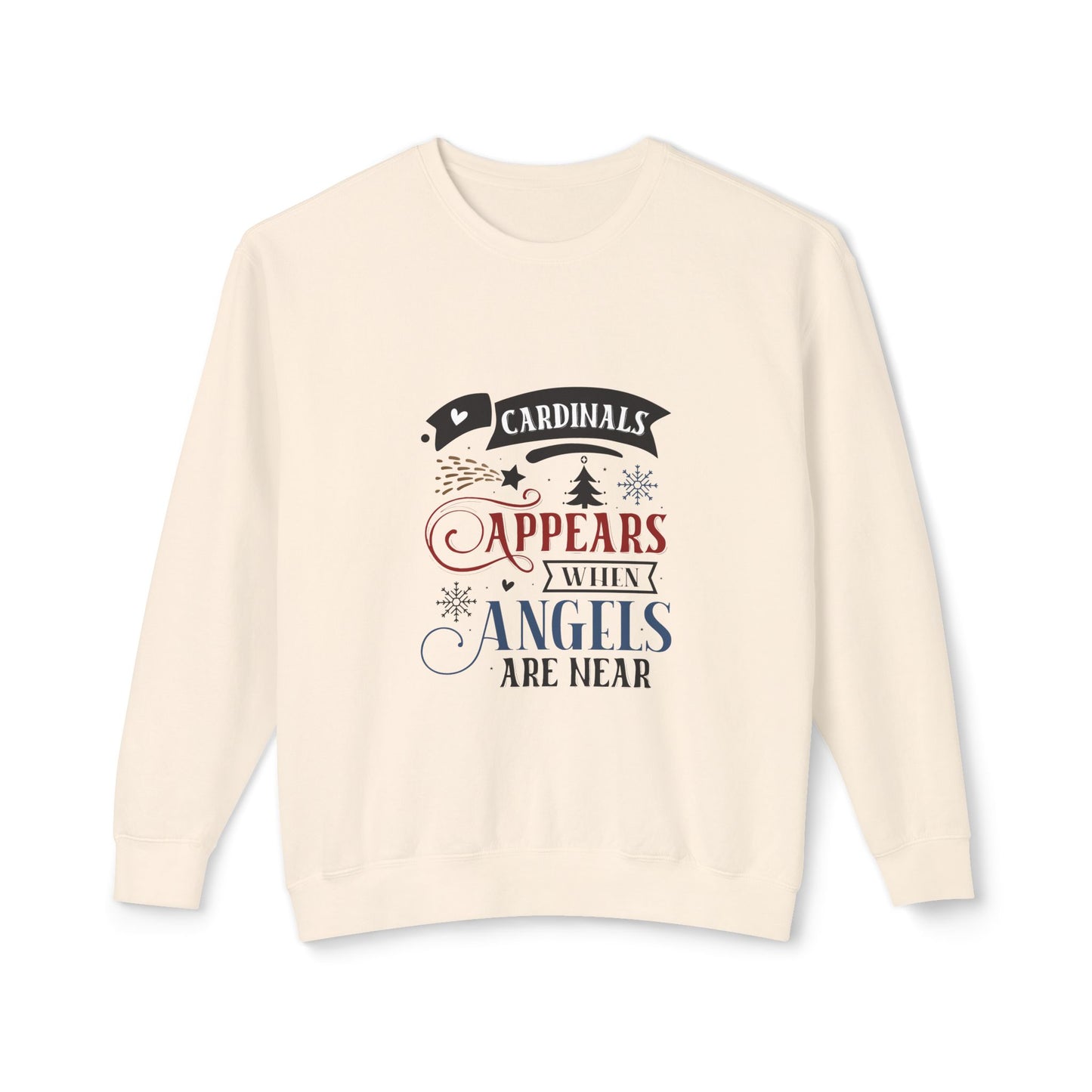 Women's Christmas Unisex Lightweight Crewneck Sweatshirt Angels Appear