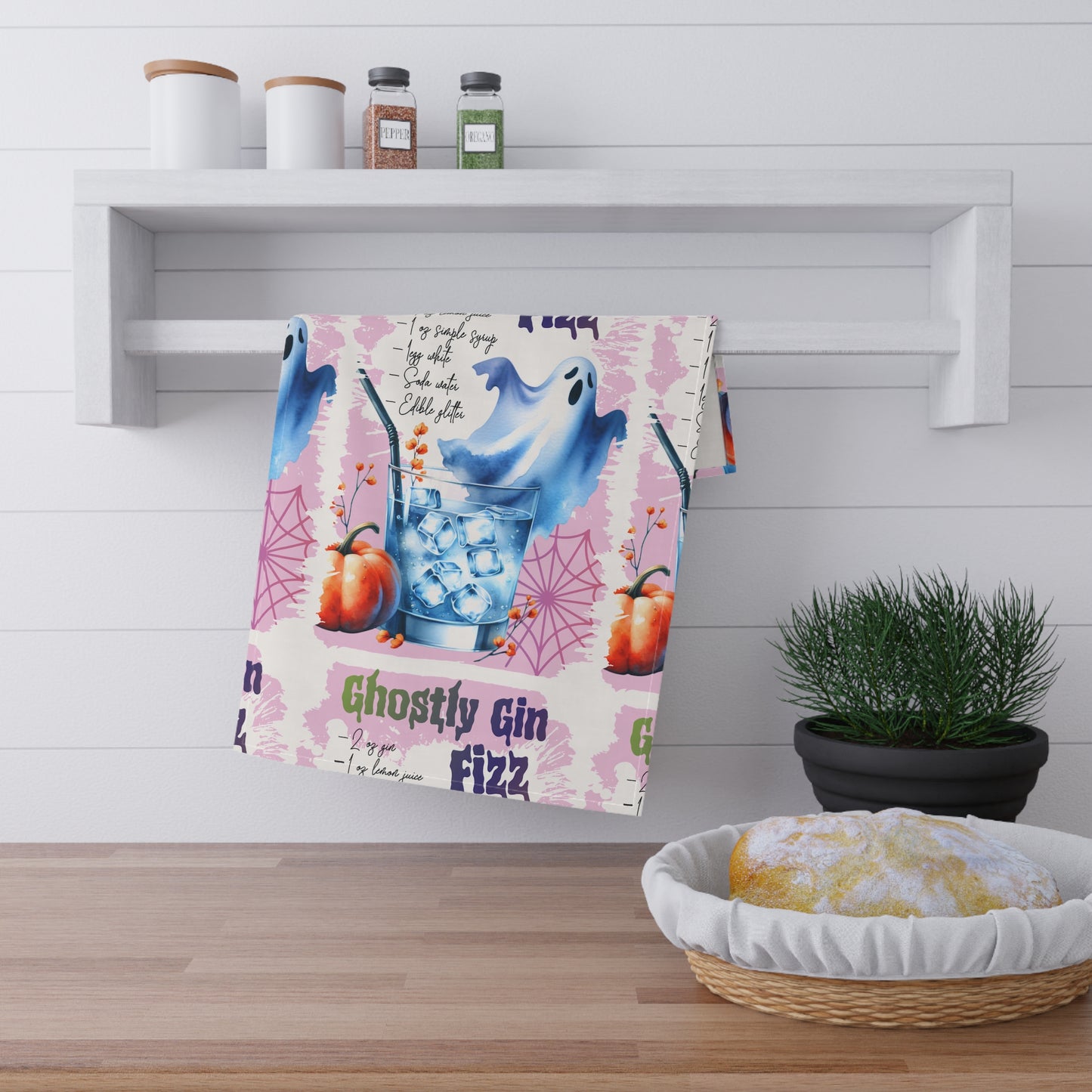 Festive Halloween Tea Towels (cotton, poly)