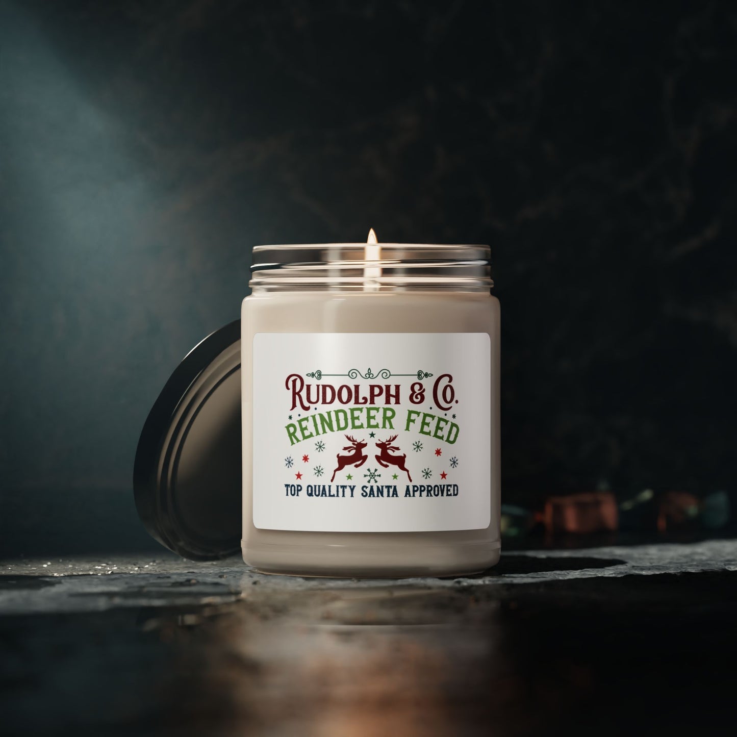 Christmas Themed Scented Soy Candle, 9oz Rudolph The Red Nosed Reindeer