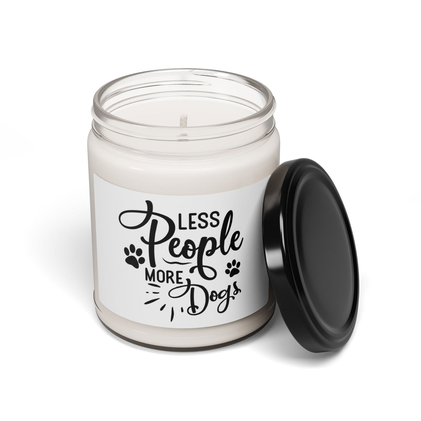 Dog Themed Scented Soy Candle, 9oz Less Dogs More People