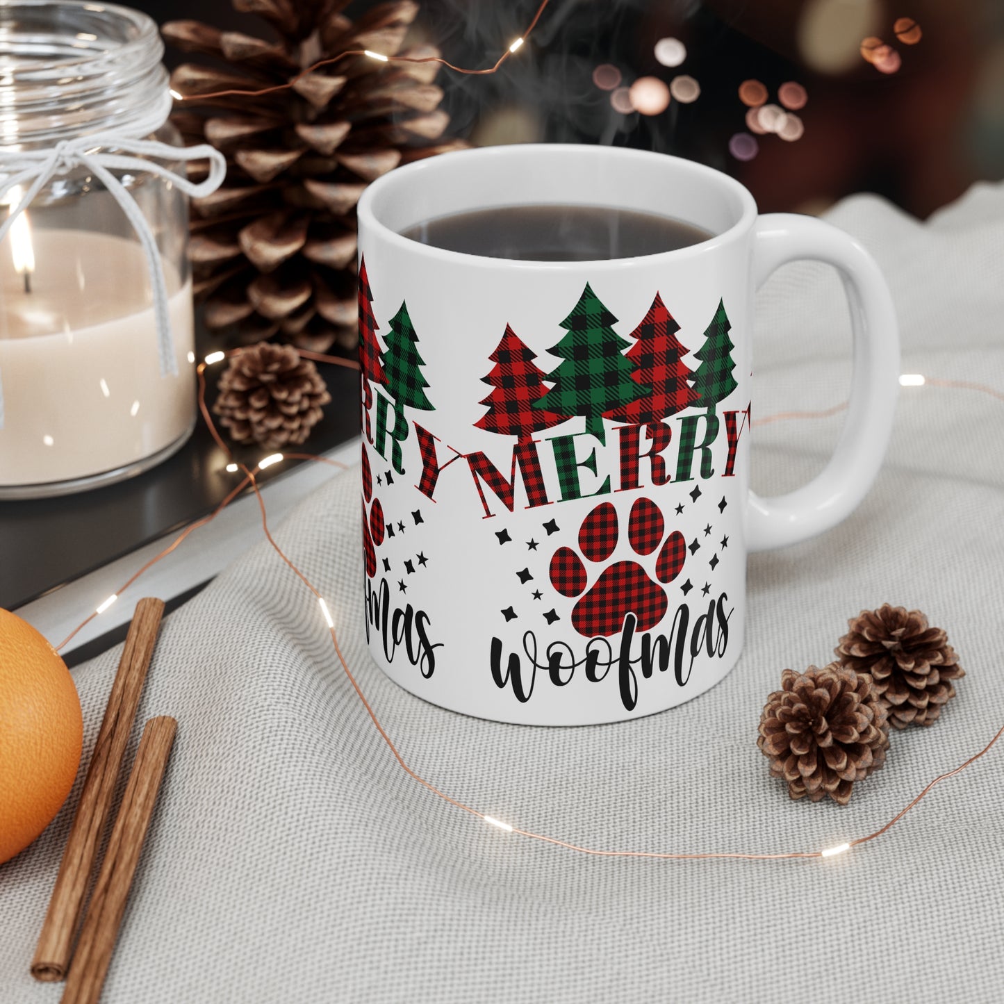 Christmas Themed Ceramic Mug 11oz Merry Woofmas