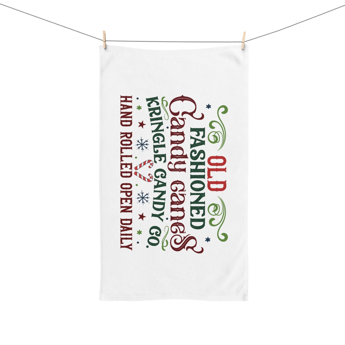 Christmas Themed Hand Towel Old Fashioned Candy Canes