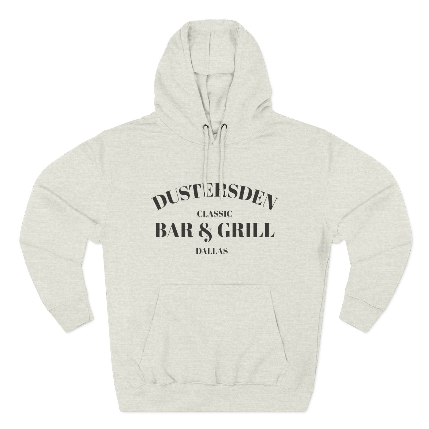Dustersden Classic Bar and Grill Dallas Hoodie — Minimal Logo Fleece Pullover
