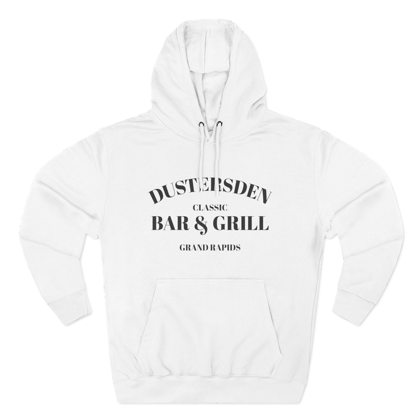 Dustersden Classic Bar and Grill Grand Rapids Hoodie — Minimal Logo Fleece Pullover