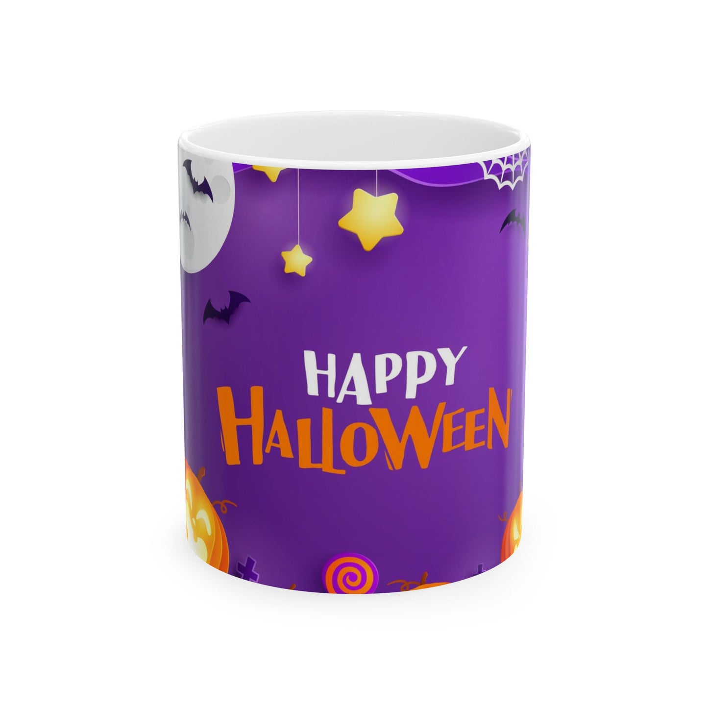 Festive Halloween Ceramic Mug 11oz Bats at Halloween