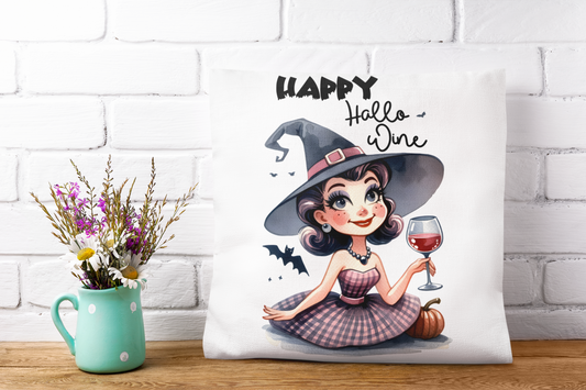 Festive Halloween Pillow Witches Love Drinking Wine. Have a Safe and happy Halloween!