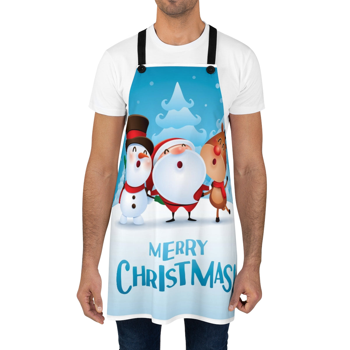 Santa Clause Snowman Reindeer Themed Christmas Apron