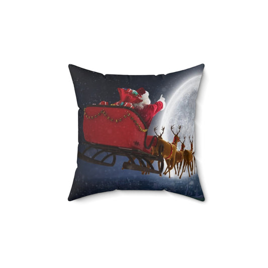 Santa Claus Reindeer and a Full Christmas Moon